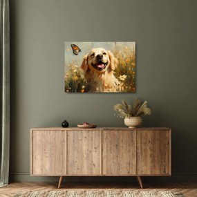 Üveg kép - Boldog kutyus (70x50 cm)