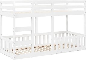 vidaXL fehér tömör fenyőfa emeletes ágy 75x190 cm