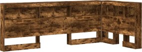vidaXL Tároló fejtámla polcokkal tárolóval Füstölt tölgy 90 cm Faanyag