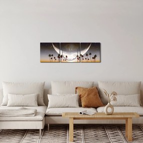 Kép - Hold a pálmafák felett (órával) (90x30 cm)