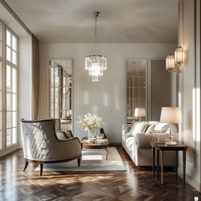 Brilagi - LED Kristály csillár láncon MOZART 4xE14/40W/230V fényezett króm