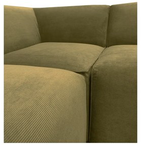 Sting zöld kordbársony sarokkanapé, jobb oldali - Scandic