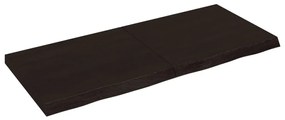 sötétbarna kezelt tömör tölgyfa fali polc 140 x 60 x (2-6) cm