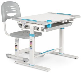 Tommi XL, gyermek íróasztal és szék szett, állítható magasságú íróasztal és ergonomikus szék, 4 éves kortól - 10 éves korig