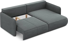 Szürke kinyitható-tárolóhelyes sarokkanapé (jobb oldali) Nanea – Makamii