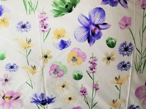 Pamut lepedők Mezei virágok fehér TiaHome - 1x Párna 90x70cm, 1x Paplan 140x200cm