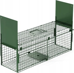 Kunycsapda,macskák, rókák és mosómedvék számára, 2 bejárattal, 80x26x26 cm; élőcsapda