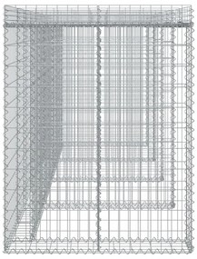 horganyzott vas gabionkosár szemeteskukához 350 x 91 x 120 cm