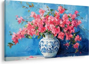 Kép - Váza rózsaszín virágokkal (90x60 cm)