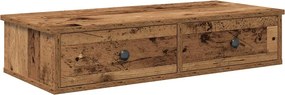 vidaXL Falipolc fiókokkal régi fa 80x31x17 cm műszaki fa