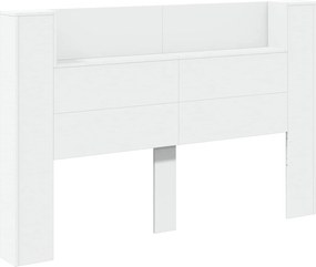 vidaXL Fejtámla LED -es lámpákkal Fehér 160 x 16,5 x 103,5 cm Faanyag