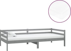 vidaXL szürke tömör fenyőfa dívány matraccal 90 x 200 cm
