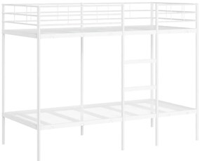fehér acél emeletes ágy matrac nélkül 90 x 200 cm