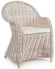MARTIN prémium rattan szék - világos barna /fehér