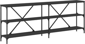 vidaXL fekete szerelt fa és vas tálalóasztal 200x30x75 cm