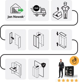 GINA Modern fekete alacsony üveges vitrin 800 x 1015 x 400 mm