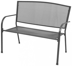 antracitszürke rácsos acél kerti pad 108 cm