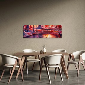 Egy varázslatos erdő képe (órával) (90x30 cm)
