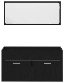 Fürdőszobai bútorkészlet 4 pcs Fekete tölgy 90 x 38.5 x 46 cm
