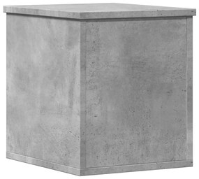 betonszürke szerelt fa tárolóláda 30 x 35 x 35 cm