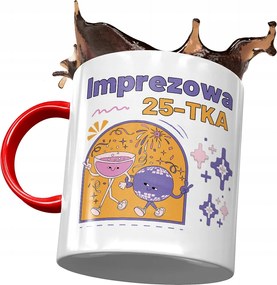 Piros Bögre Születésnapra 25 25. 25. Ajándék Nyomtatott Fotóval