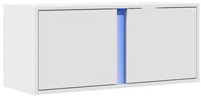 fehér falra szerelhető TV-szekrény LED-lámpákkal 80x31x35 cm