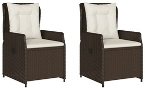 2 db barna polyrattan dönthető kerti szék