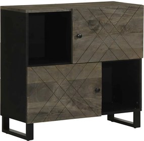 vidaXL komód fekete 80x33x75 cm tömör fa mangó