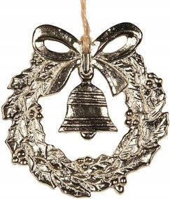 Bomba Karácsonyfa Medál Fém Arany Karácsonyi Csengő Karácsonyfára 9cm