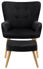 Fekete bársony fotel Coco - Støraa