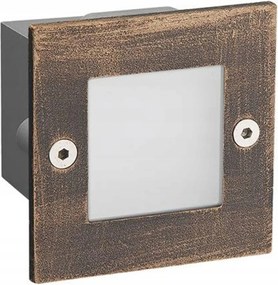 Aca Lighting Led süllyesztett kültéri tájékozódási lámpa 70X70 rozsdás 2W 600