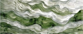 Kép - Zöld és fehér fodrok (120x50 cm)