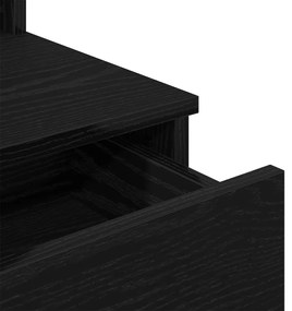 LED világításos Sminktükör Fekete Tölgy 96x40x142 cm