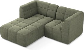 Zöld buklé sarokkanapé (bal oldali-heverő résszel) Aloha – Makamii