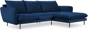 Kék bársony sarokkanapé (jobb oldali) Vienna – Cosmopolitan Design