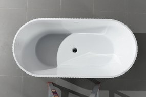 Erga April, szabadon álló kád 170x80 cm + leeresztő csavar, fehér fényes, ERG-April-170080-WH-WH