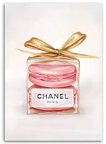 Gario Vászonkép Chanel parfümös üveg és macarons Méret: 70 x 100 cm