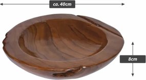 Tíkfa dísztál Ø 40 cm kézzel készített