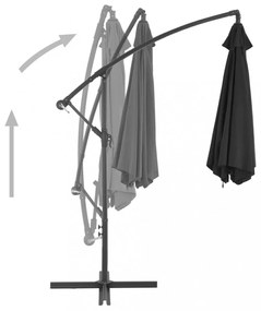 fekete konzolos napernyő alumíniumrúddal 300 cm