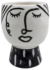 Pot Face fekete-fehér porcelán váza - Mauro Ferretti
