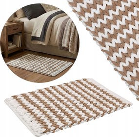 Barna Hálószobaszőnyeg Fonott 50x80 cm Plüss mikroszálas