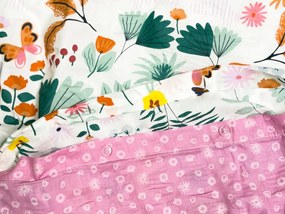 Krepp ágynemű kiságyba Renforcé LUNETTA rózsaszínű Ágyneműhuzat mérete: 45 x 65 cm | 90 x 140 cm