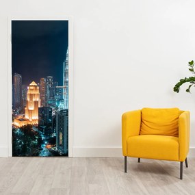 Fotótapéta ajtóra - Éjszaka Kuala Lumpurban (95x205cm)