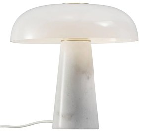 NORDLUX Glossy asztali lámpa, márvány, réz és opál üveg, design, fehér, E27, max. 15W, 2020505001