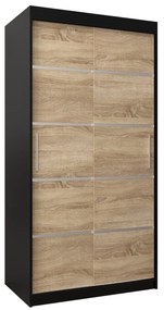 Ruhásszekrény 100 cm Verika 1 100 (fekete + szonoma tölgy). 1063679