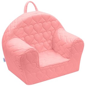 Gyermek fotel Velvet New Baby Szívecskék rózsaszín