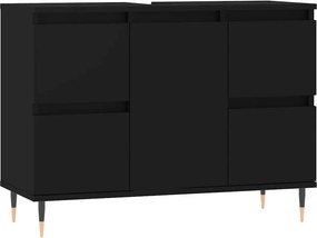 vidaXL fekete szerelt fa mosdószekrény 80 x 33 x 60 cm