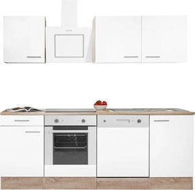 Yorki 220 konyhabútor sonoma tölgy korpusz,selyemfényű fehér fronttal alsó sütős elemmel