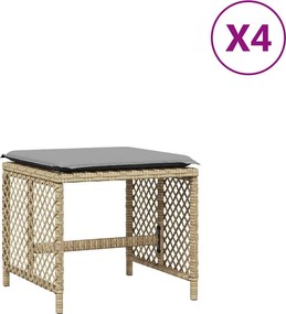 vidaXL 4 db vegyes bézs polyrattan kerti szék párnával 41 x 41 x 36 cm