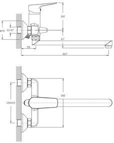 Aqualine - Mosdó/fürdőcsap LOTTA fényezett króm